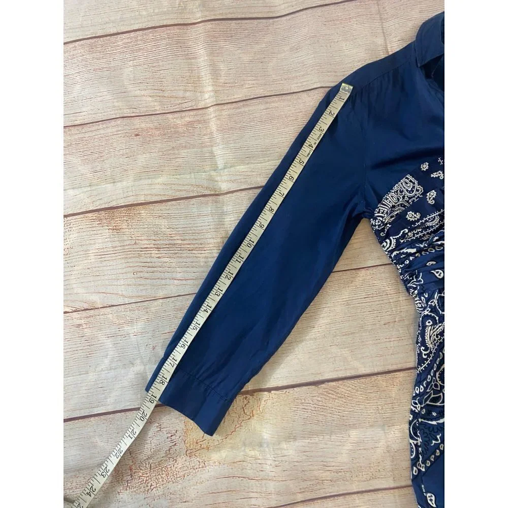 Anthropologie Holding Horses Women's Blue Flared Bandana Dress - 0 - Picture 11 of 15